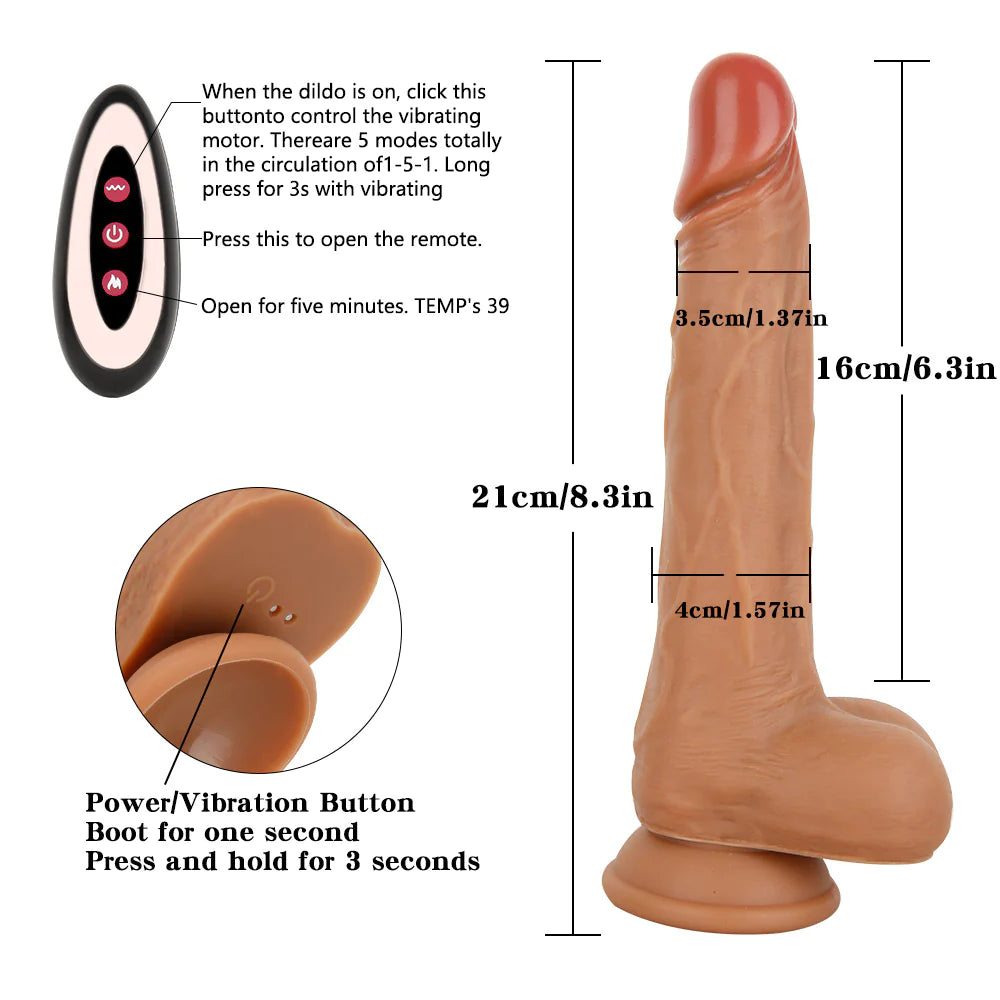Come Closer Thrusting 8.3" | Realistic Silicone Dildo | Flesh | 7 Vibration Modes