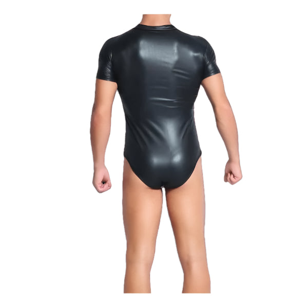 Come Closer Fetish Wet look | Bodysuit | Front Zipper | Short Sleeve