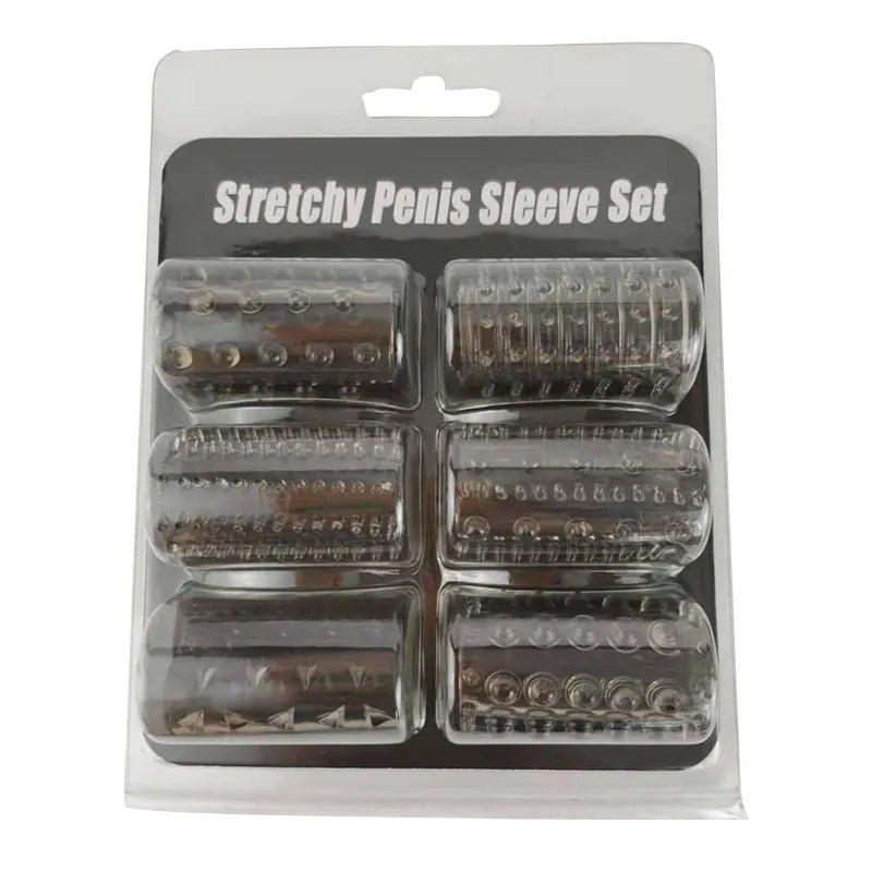 6 Pack Smokey Stretchy Penis Sleeve Set
