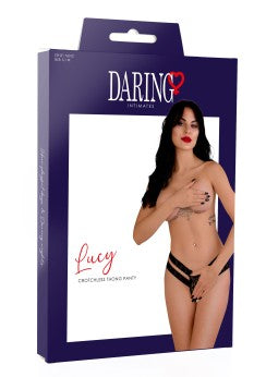 Daring Lucy Thong | Crotchless | Embroidery | 4 Way Stretch