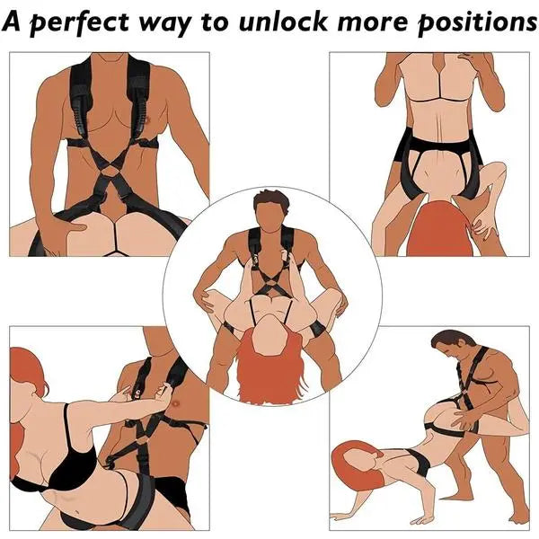 Come Closer 4 Point BDSM | Harness Restraint System | Couples Body Harness Fetish Fantasy