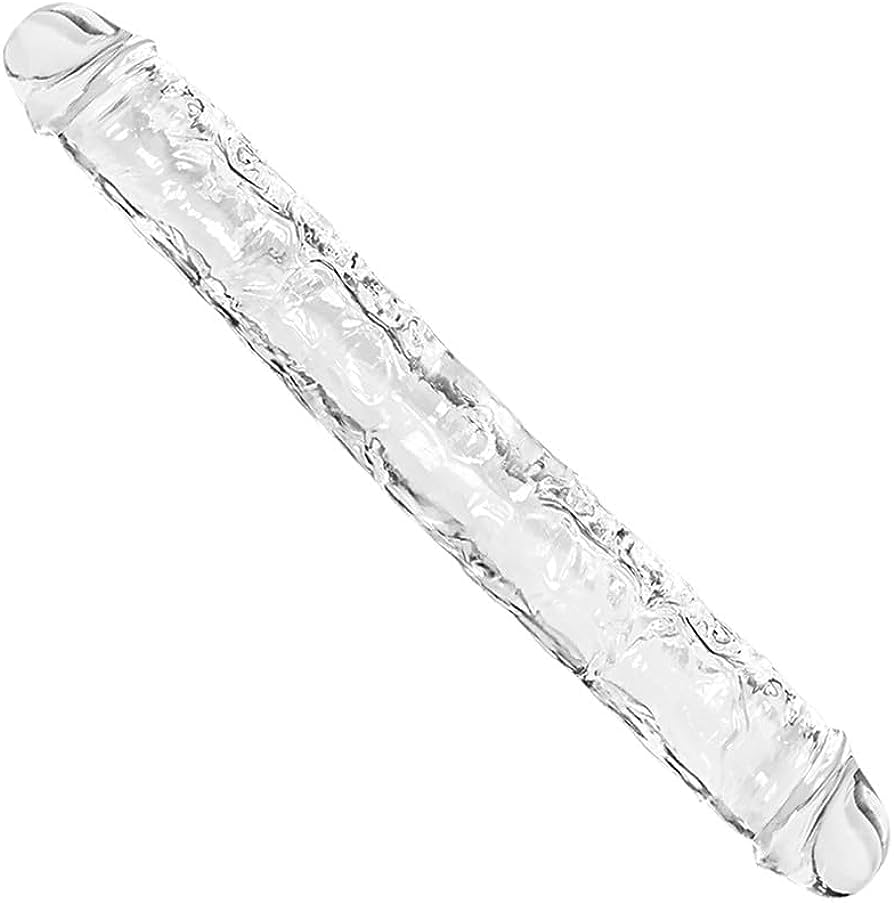 King Cock Clear Double Dildo 18" | Free Black Satin Bag Doc Johnson