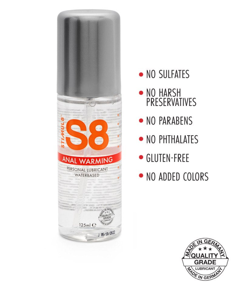 S8 Anal Warming Lubricant | Water based | Hot Passion | 125ml