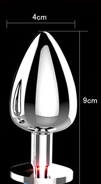 Silver Butt Plug Light Pink Large Shelly