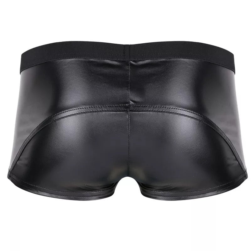 Come Closer Sexy Briefs |  Faux Leather | Double Zipper |  Stretch