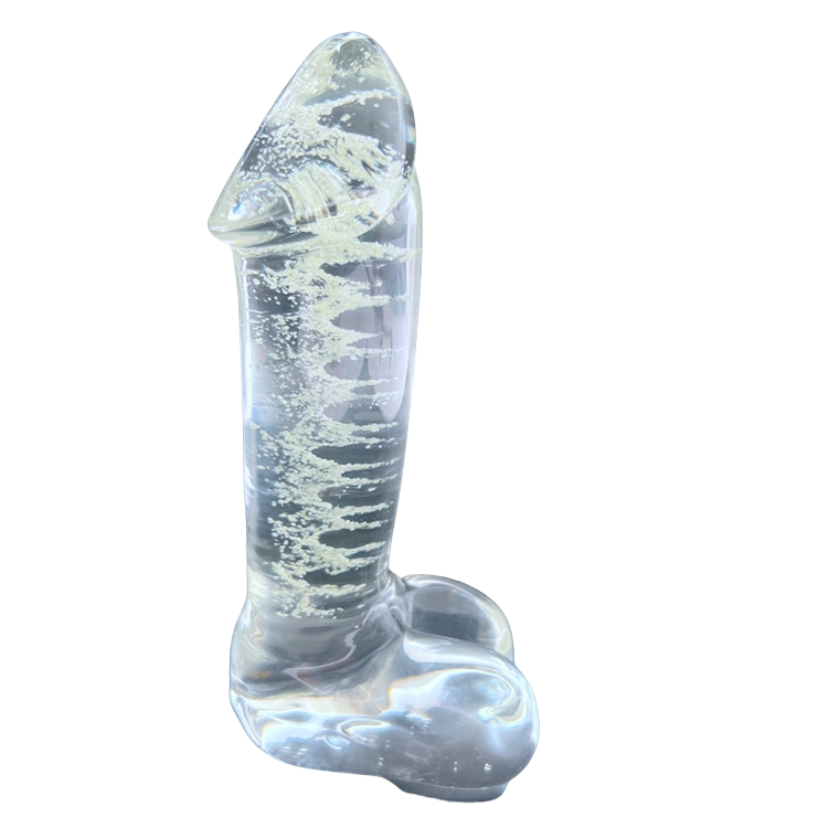 ICICLES Fetish Glass Dildo 5" | Fire & Ice | Hand Blown | Glow In The 