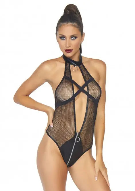 Leg Avenue | X-strap teddy | Fishnet | Sexy Lingerie