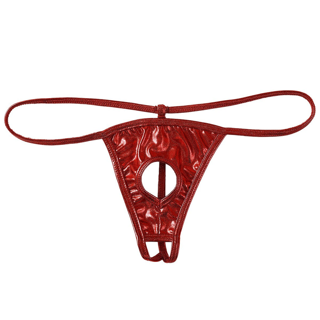 Come Closer Patent | Metallic Red | Penis T | Open Back | One Size
