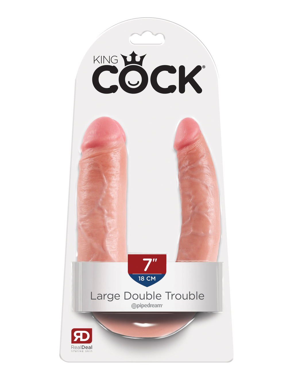 King Cock U-Shaped Double Trouble | Large | Nude