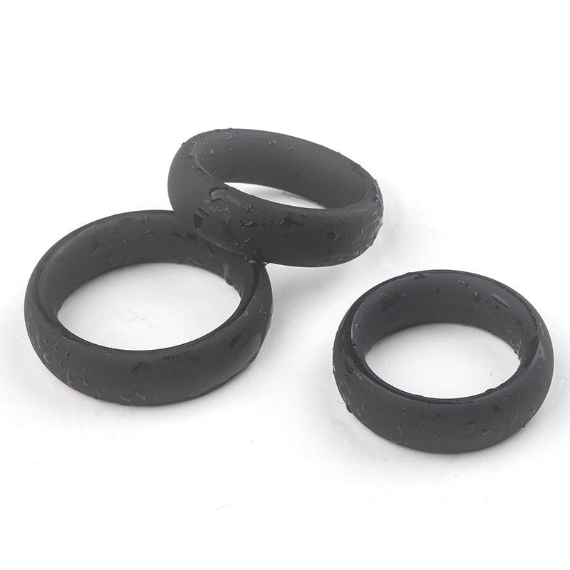 Come Closer Thick 3 Pack Cock Ring Set | Stretchy | Black