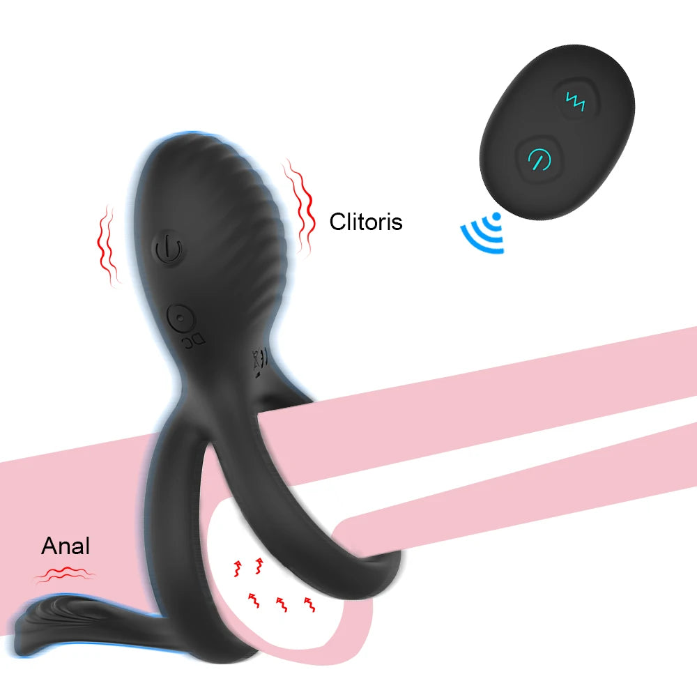 Eros Vibrating Dual Penis Ring | Wireless Remote Control | 7 Strong Vibration Modes | Clitoral Stimulator | Couple