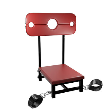Heavy Duty Red Bondage Chair | Adjustable | Wrist & Ankle Cuffs | BDSM