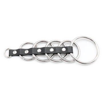 Spartacus  Fetish Cock Ring | 5 Rings | Chrome | Vegan Leather