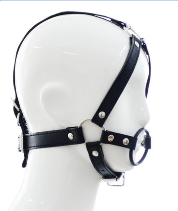 Head Harness Mouth Gag O-Ring Panel | Adjustable | Fetish | Unisex