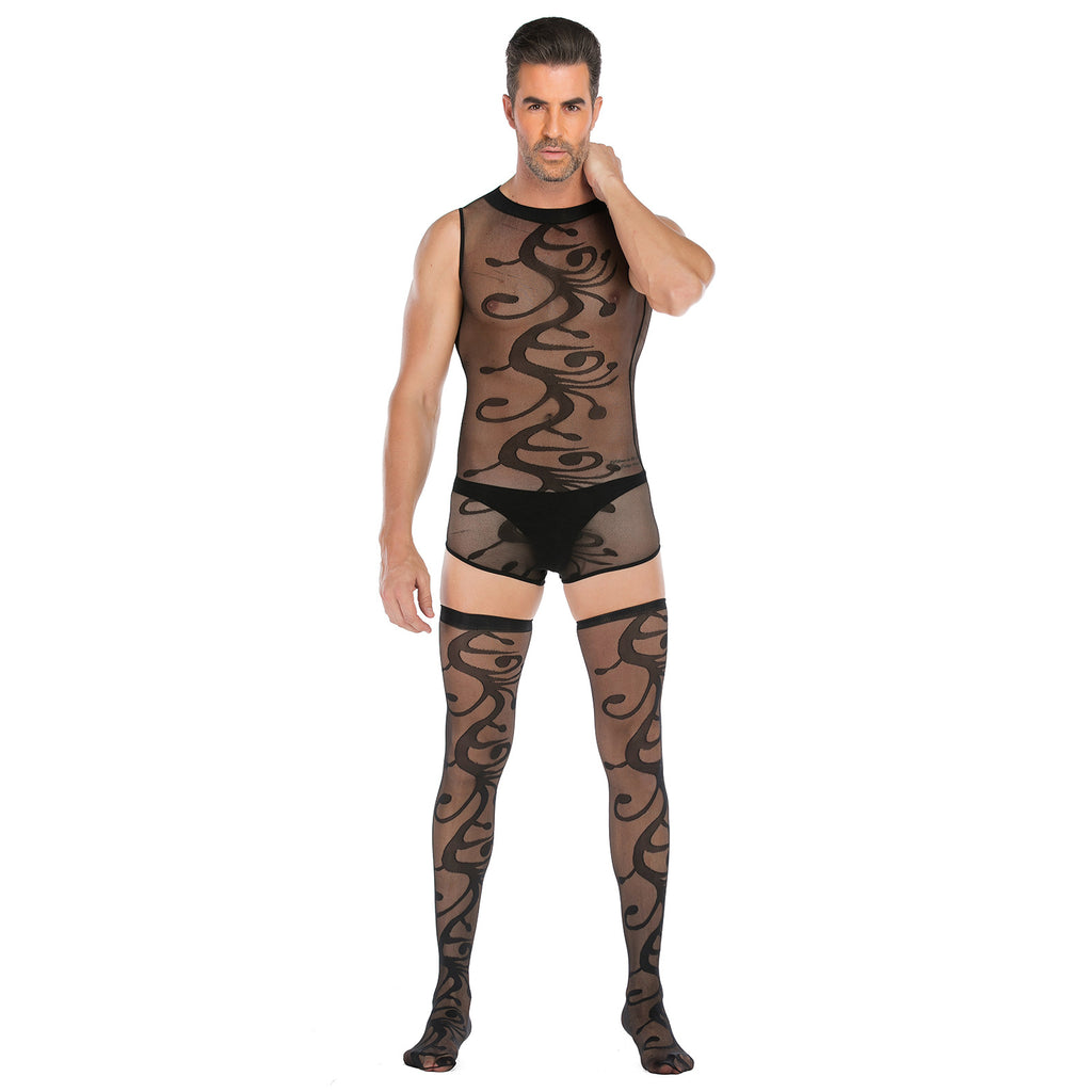 Men's Sexy Leotard And Stocking Set | One Size