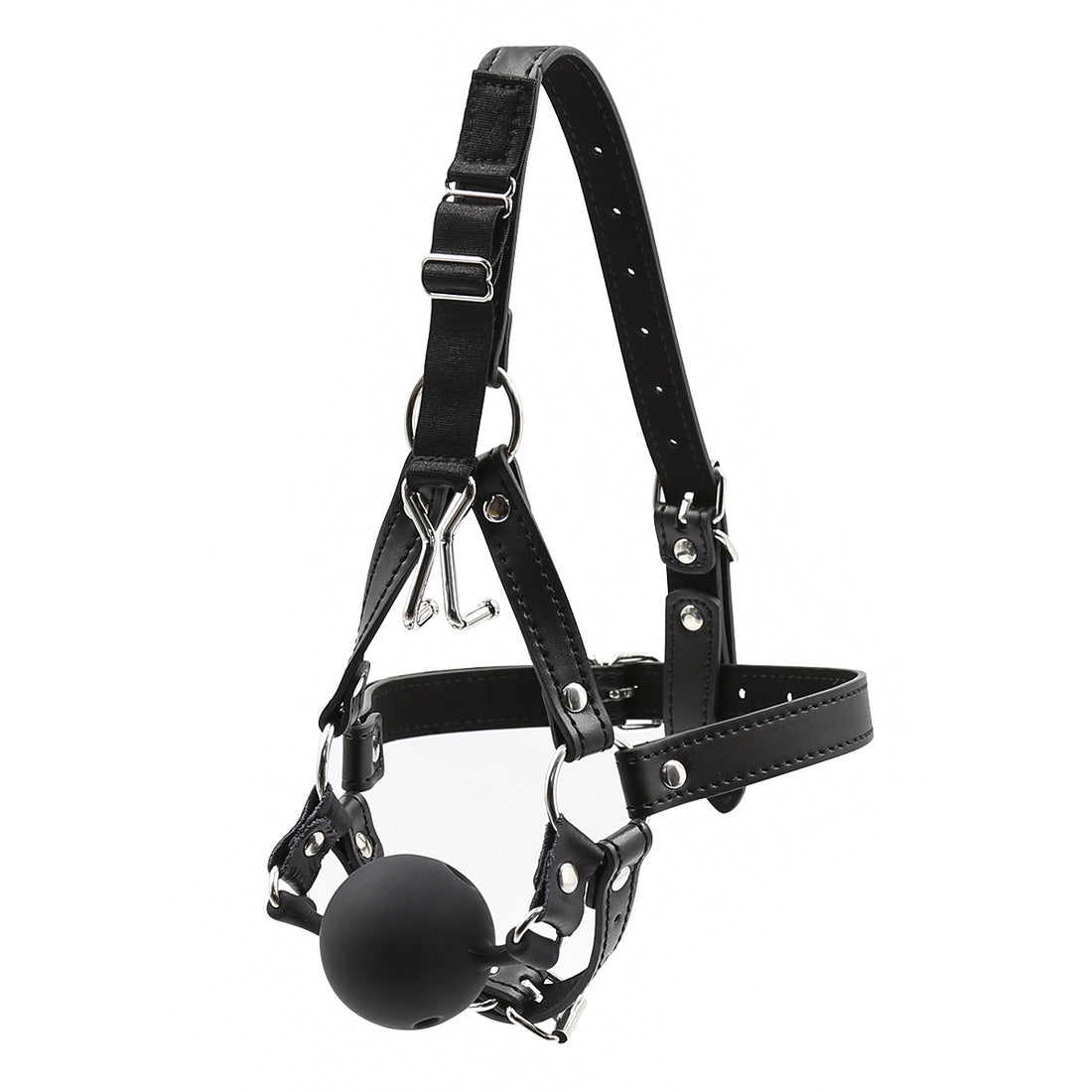 Kink Headgear Horse Harness Ball Gag With Nose Hook | Adjustable | Unisex