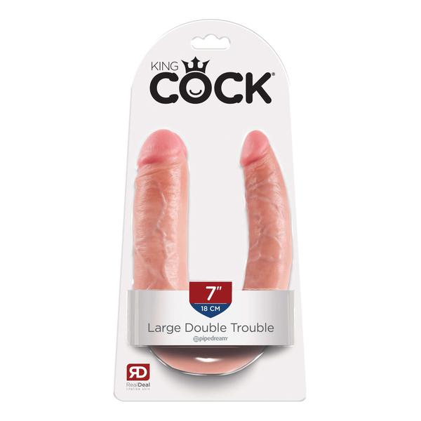 King Cock U-Shaped Double Trouble | Large | Nude