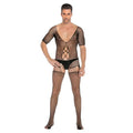 Sexy Fishnet | Open Crotch | Short Sleeve | Full Body Stocking