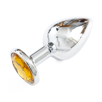 Silver Butt Plug Deep Yellow Medium