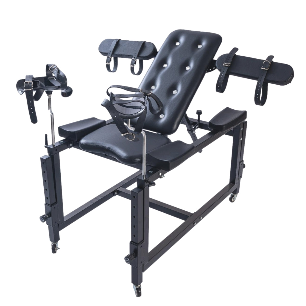 Sable Black BDSM Chair | Heavy Duty Carbon Steel  | Wrist & Ankle Cuffs