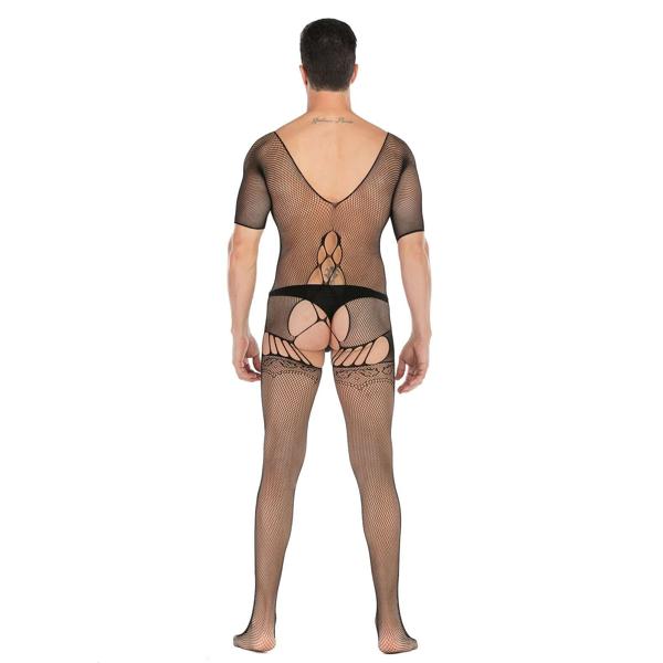 Sexy Fishnet | Open Crotch | Short Sleeve | Full Body Stocking