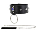 Come Closer Neck Collar And Ring With Lock | Black | Chain | Fetish | Bondage