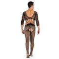 Sexy Fishnet Long Sleeve Open Crotch Jumpsuit | Black