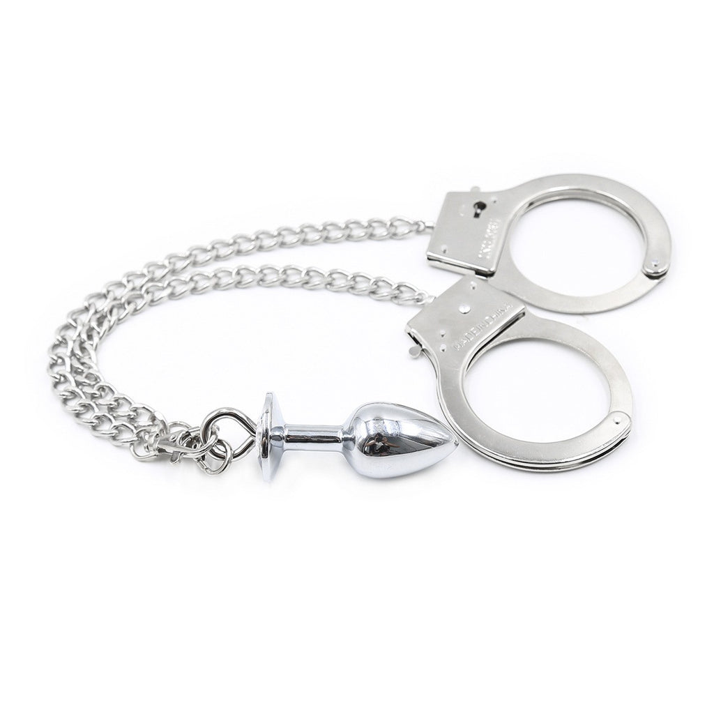 Fetish Unisex Bondage Chain 2 In 1 | Metal Handcuffs | Diament Anal P…