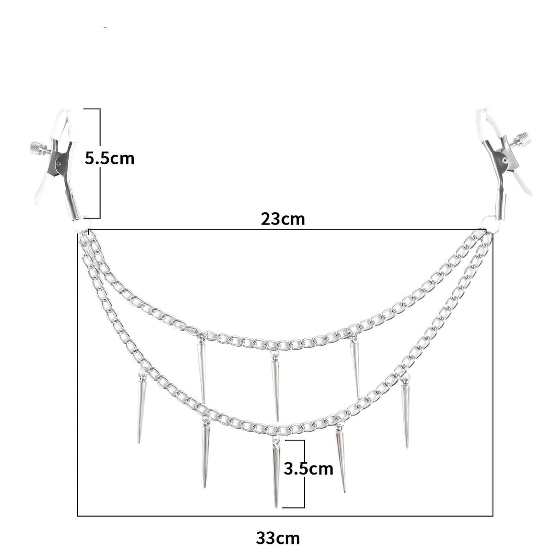 Being Fetish | Nipple Clamps With Spikes Chain | Adjustable