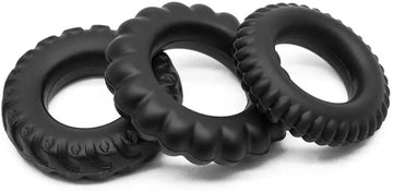 3 Piece Tyre Cock Ring Set | Black | Stretchy | Strong Erection https://www.mysexshop.co.za/