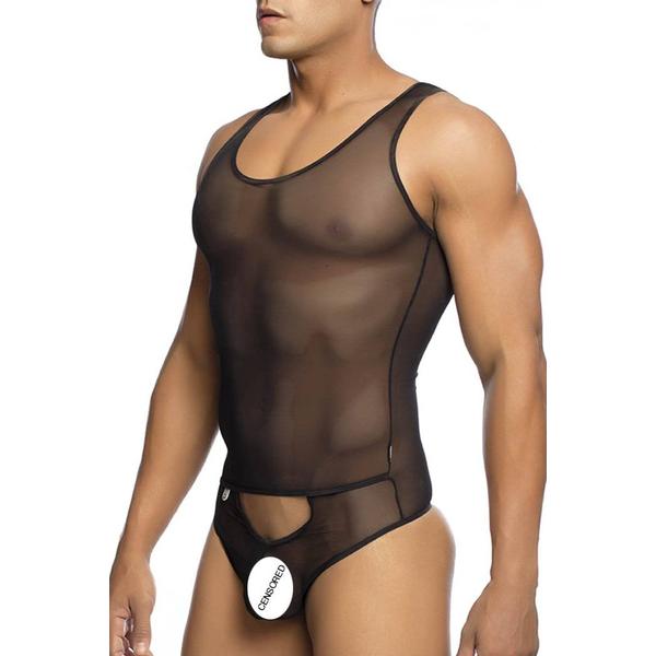 MOB Mesh Thong Body Tulle | Black | Erotic Wear | Stretchy