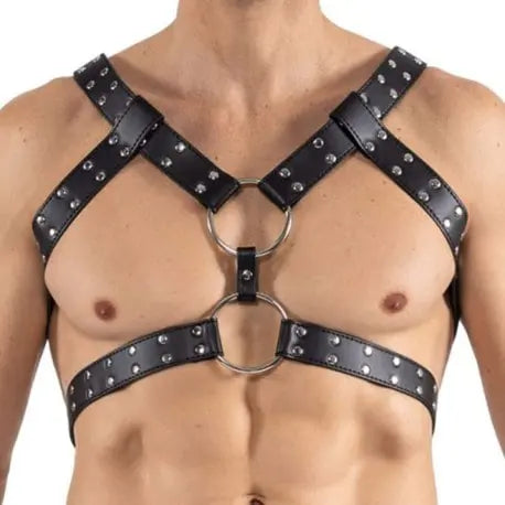 4 Strap Bondage Stud Harness | Adjustable | High Quality PU Leather | Black https://www.mysexshop.co.za/