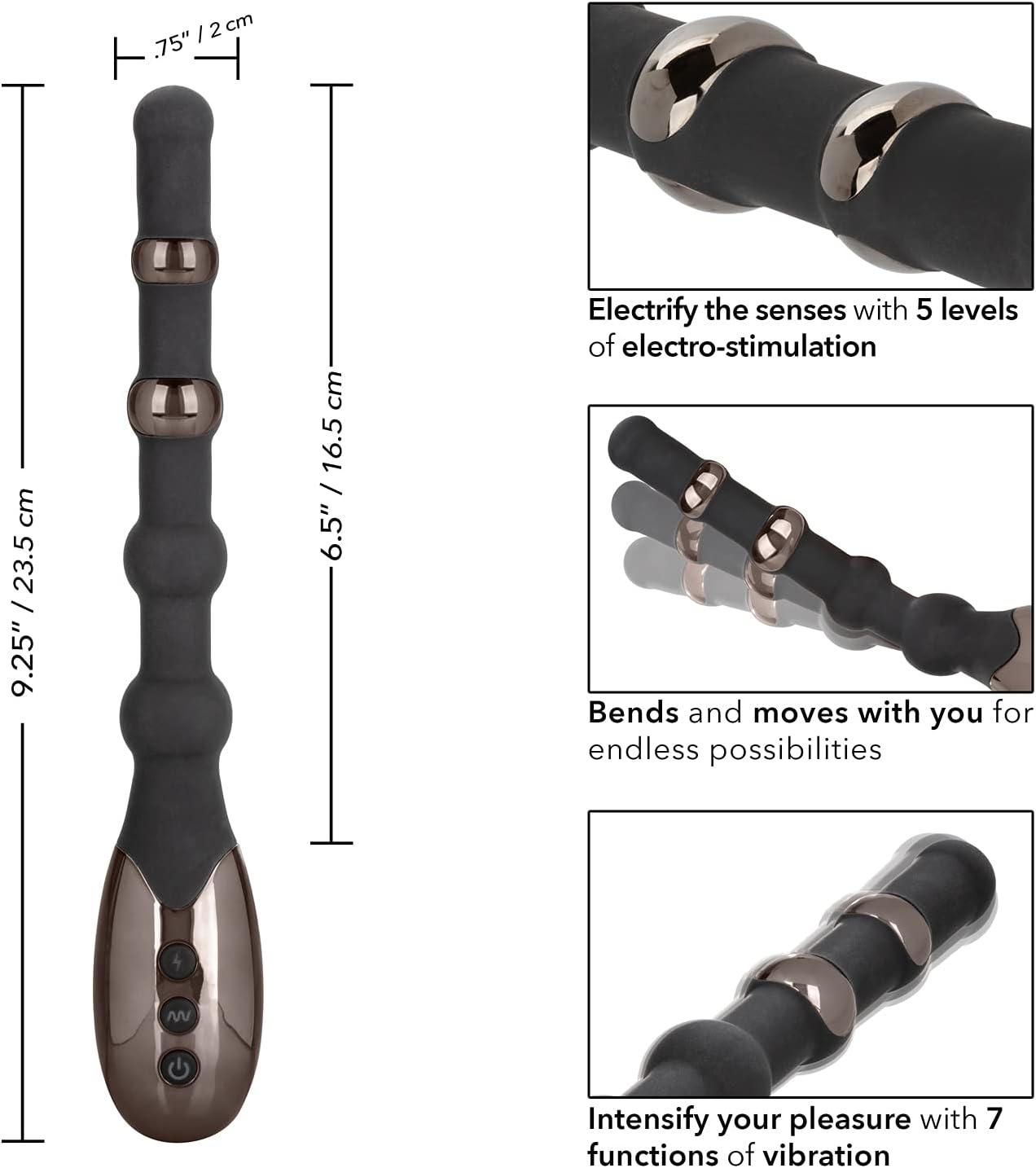 CalExotics Volt Electro-Beads | Vibrating Anal Plug | 7 Functions Calexotics