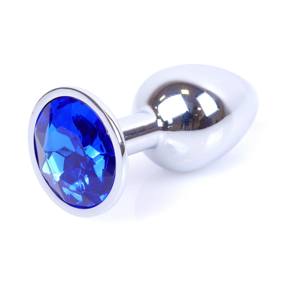 Silver Butt Plug Blue Large Shelly