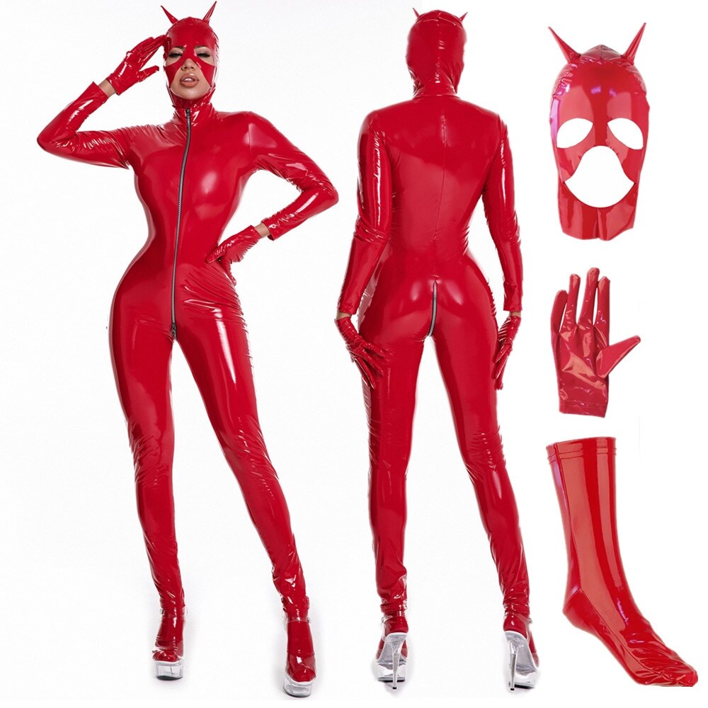 Badkitty Latex Catsuit For Women | Wet Look | Bodysuit