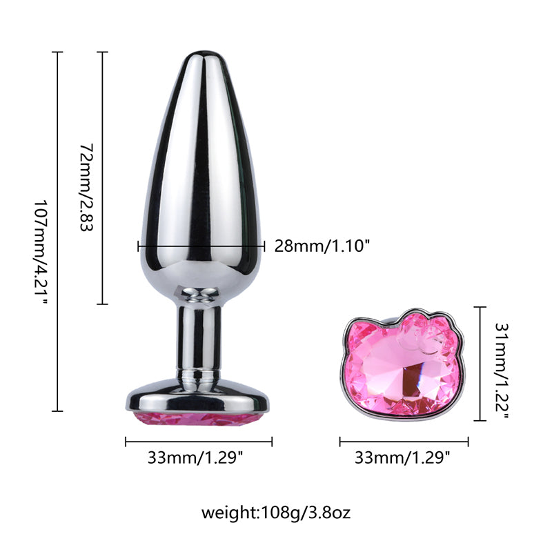 Come Closer Cat Butt Plug Set | Pink | Satin Bag