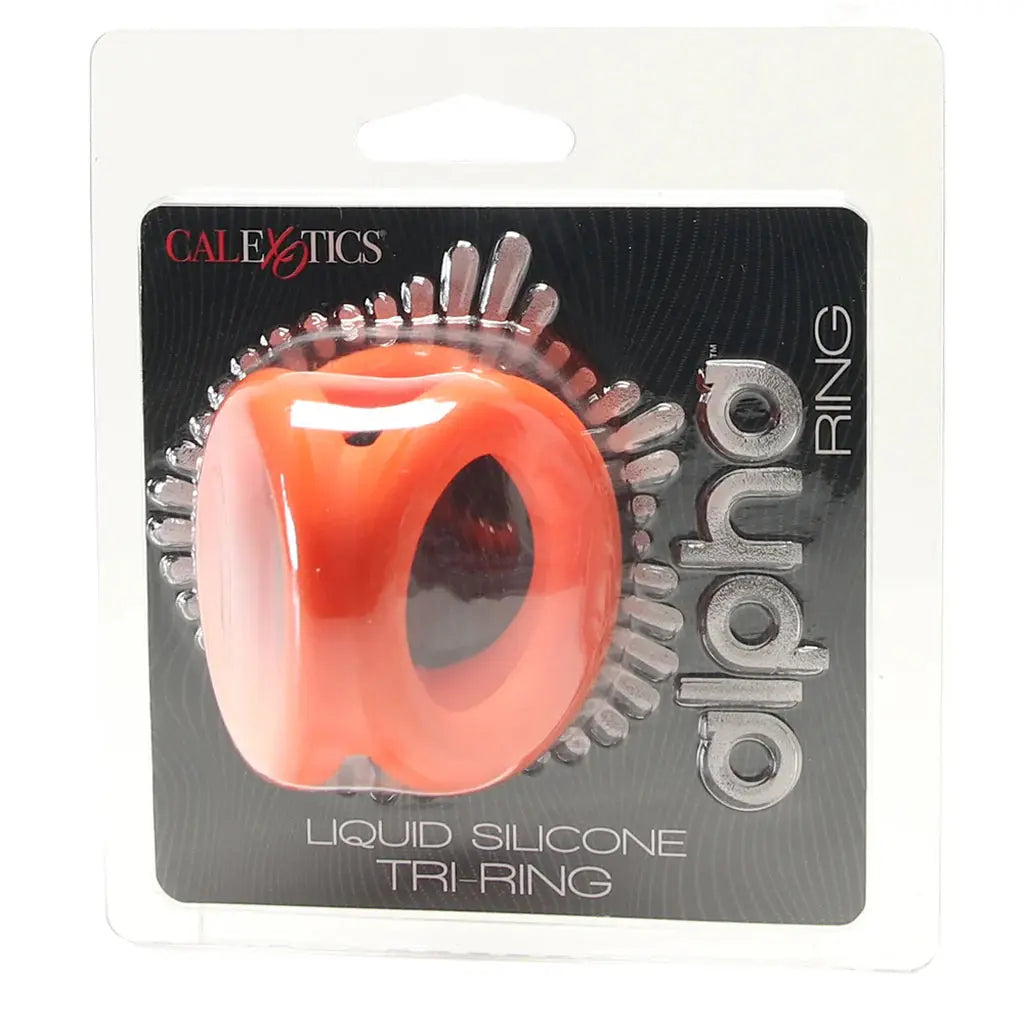 Alpha Liquid Silicone Tri-Ring | Orange | Stretchy | Comfortable Calexotics