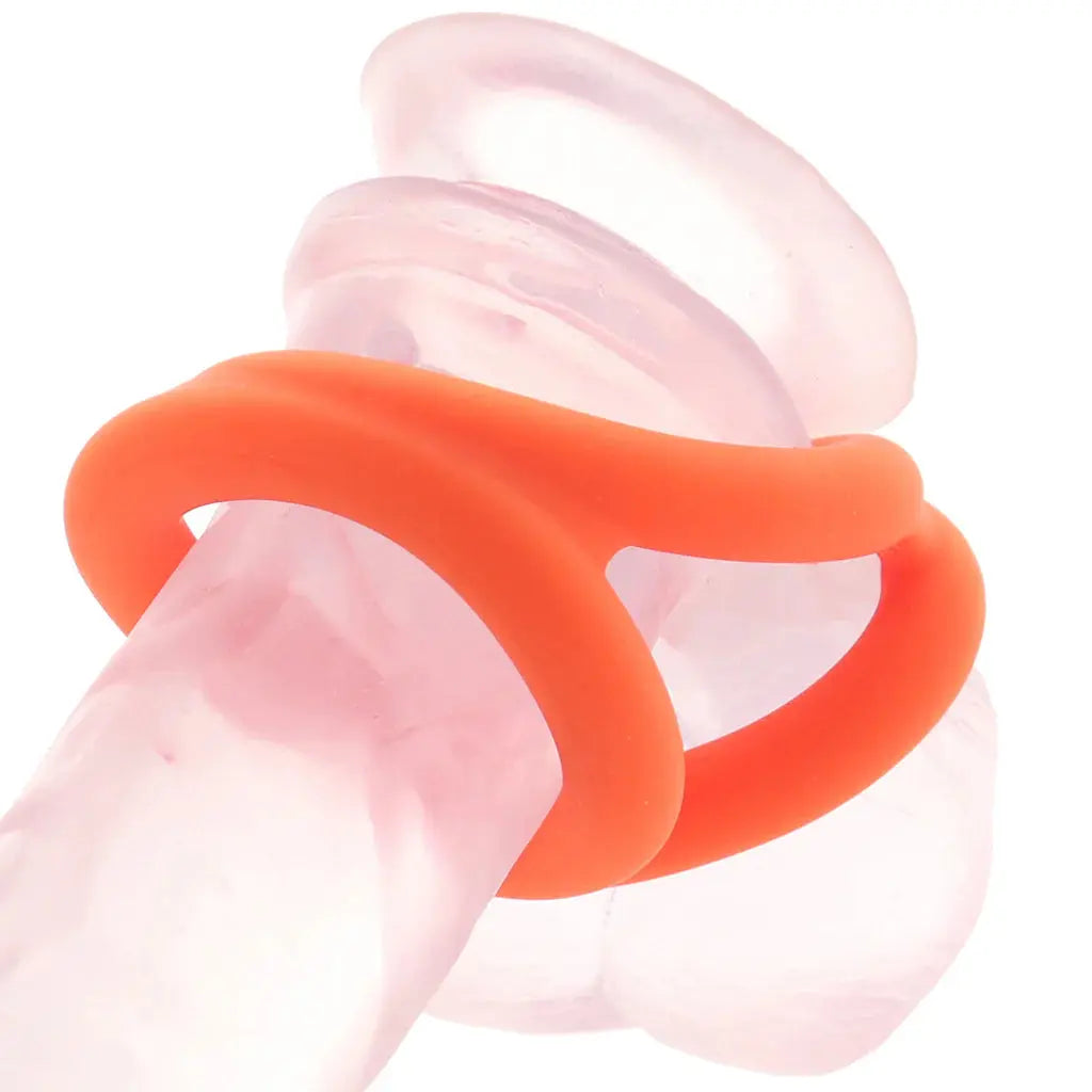 Alpha Liquid Silicone Tri-Ring | Orange | Stretchy | Comfortable Calexotics