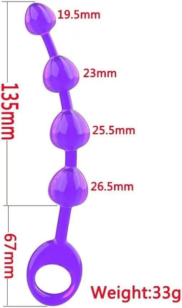 Anal Butt Plug Soft Rubber Beads | Purple Calexotics