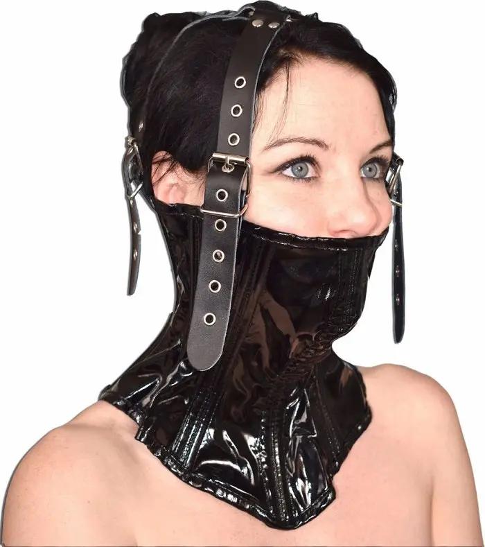 BDSM Mask Muzzle & Belt Set | PU leather | Fetish | Adjustable Come Closer