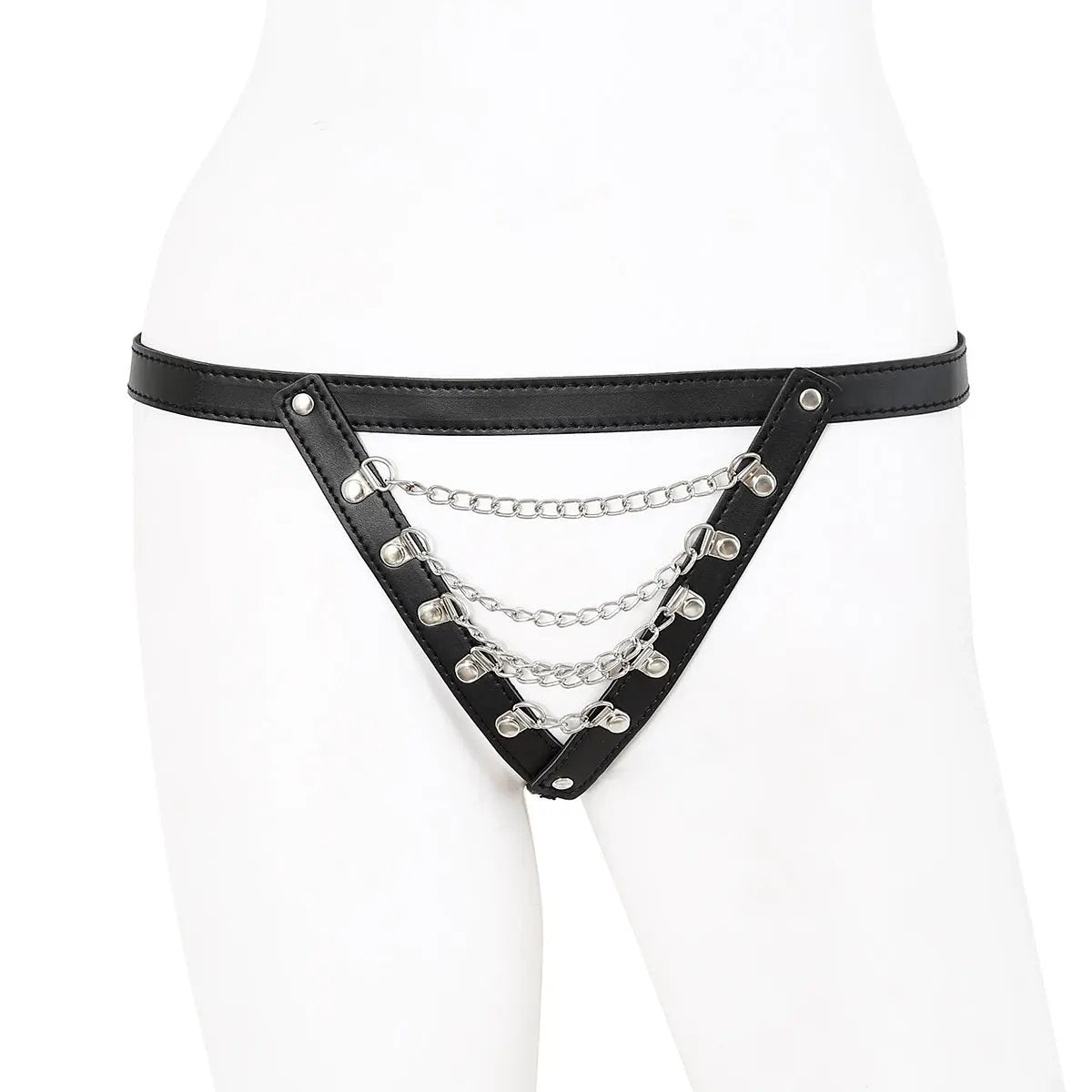 BDSM Metal Chain Leather Panty | Adjustable | Black | Erotic Sexy Bondage https://www.mysexshop.co.za/