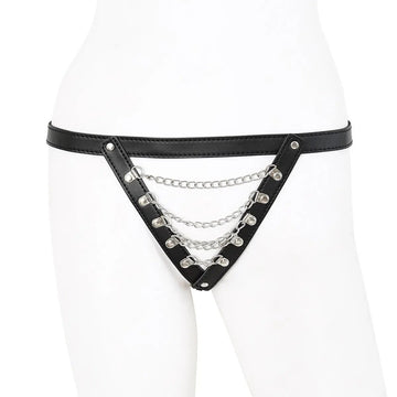 BDSM Metal Chain Leather Panty | Adjustable | Black | Erotic Sexy Bondage https://www.mysexshop.co.za/