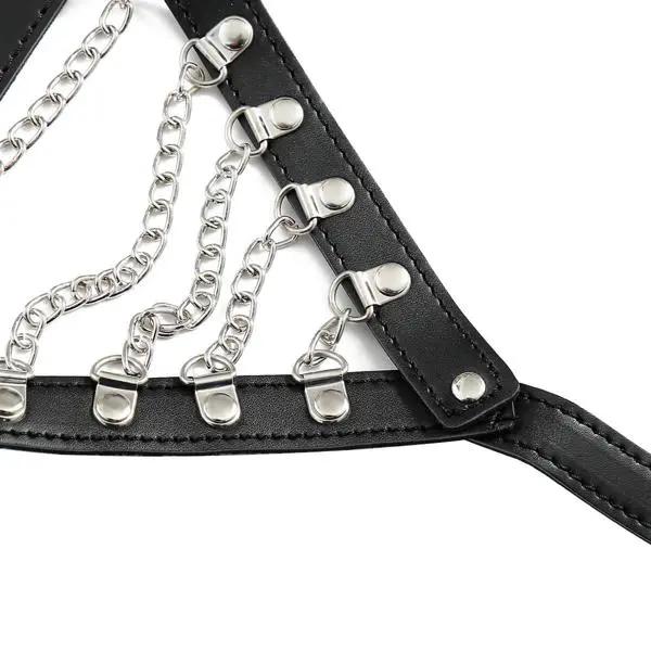 BDSM Metal Chain Leather Panty | Adjustable | Black | Erotic Sexy Bondage https://www.mysexshop.co.za/