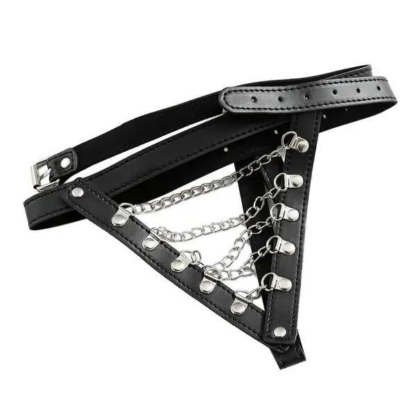 BDSM Metal Chain Leather Panty | Adjustable | Black | Erotic Sexy Bondage https://www.mysexshop.co.za/