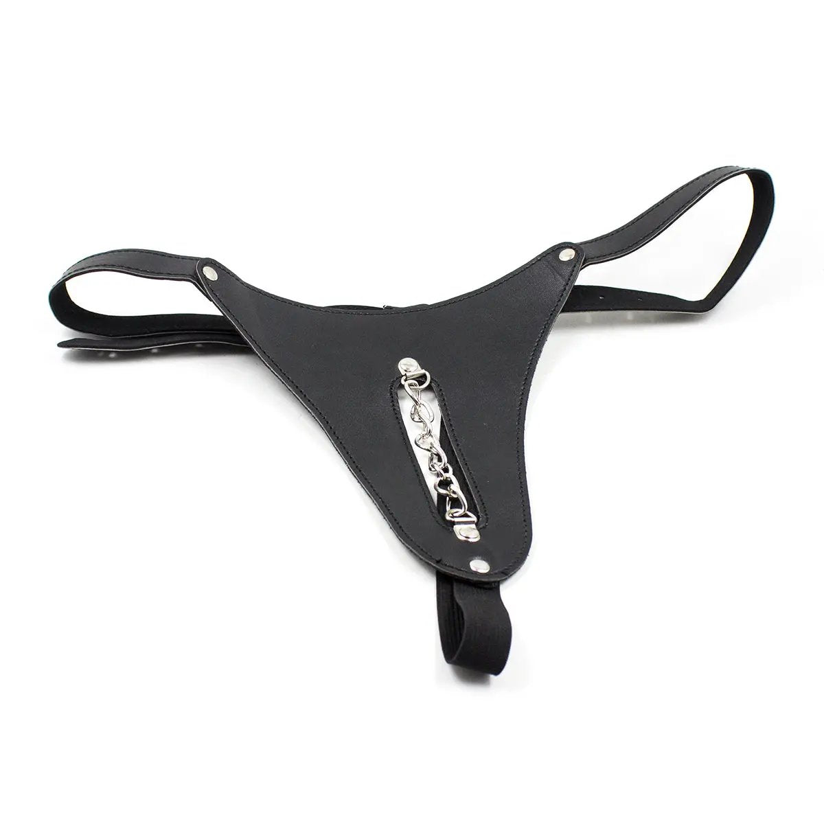 Bad Kitty  Black Faux Leather Thong | With Chain | Chastity Belt | Adjustable https://www.mysexshop.co.za/