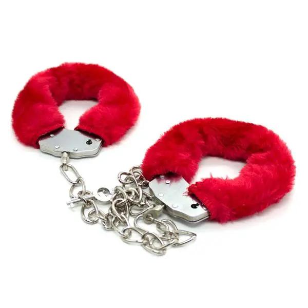 Be Naughty | Blindfold With Red Furry Wrist And Ankle Cuffs