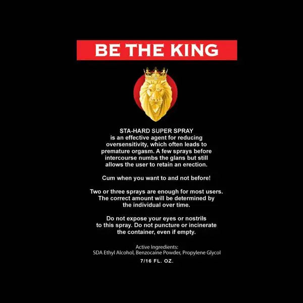 Be The King | Climax Delay Spray | Desensitizer Spray | Ejaculation Delay Stallion