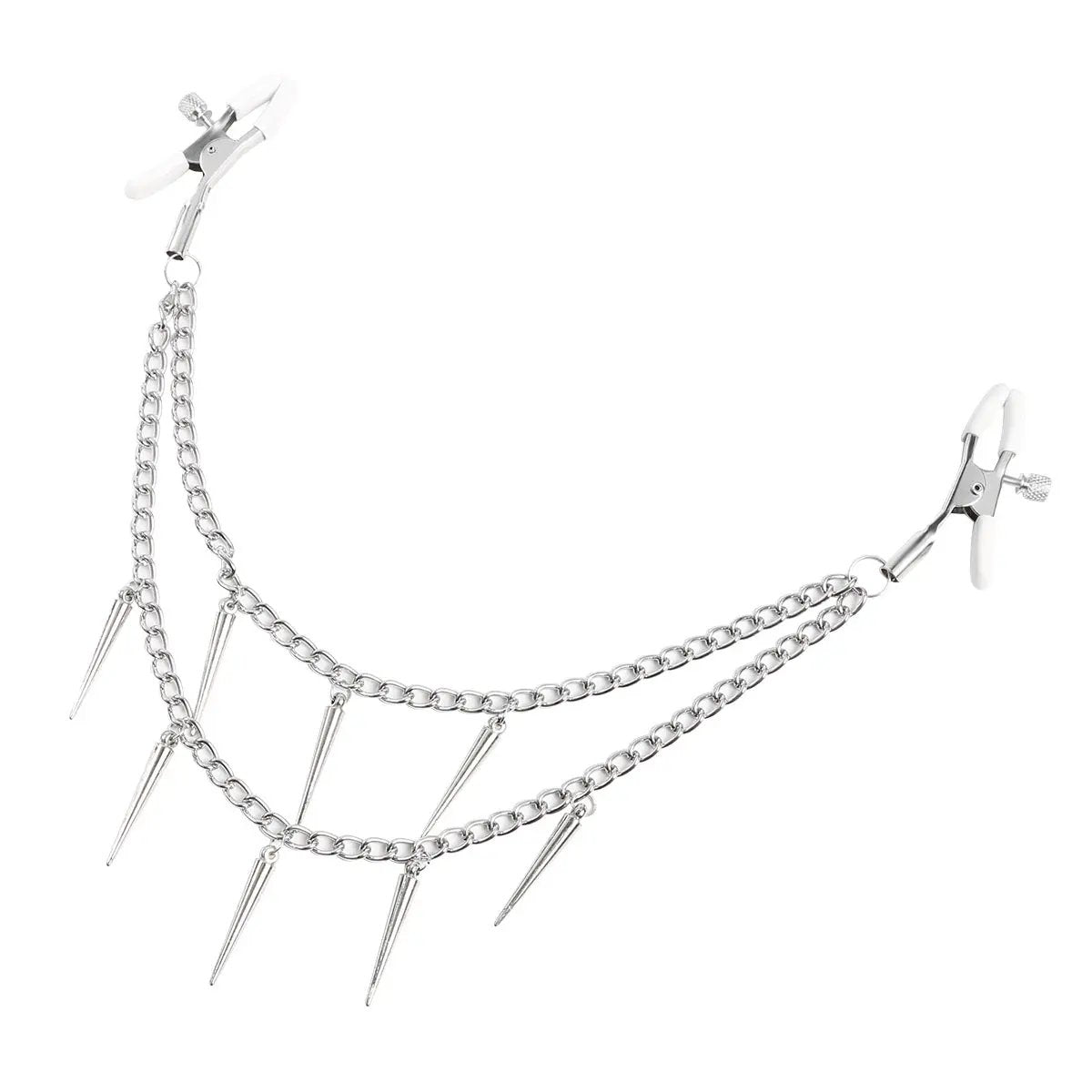 Being Fetish | Nipple Clamps With Spikes Chain | Adjustable Fetish Fantasy