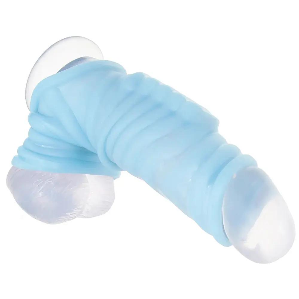 Blue Power Sleeve Ultimate Vibrating Penis Enhancer | Ribbed Fit Calexotics