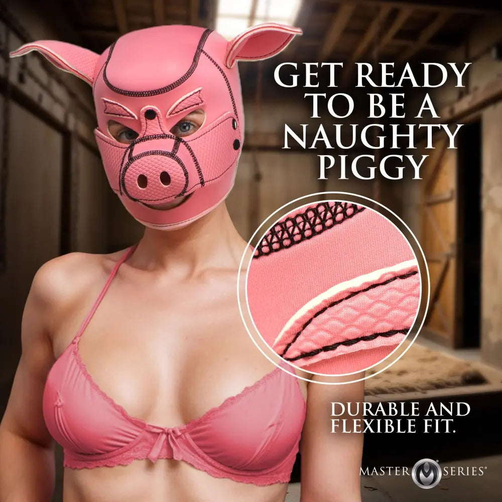 Rimba Neoprene Pig Mask | BDSM Unisex | Fetish | Pink Come Closer